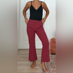 Topshop Burgundy Flare Pants